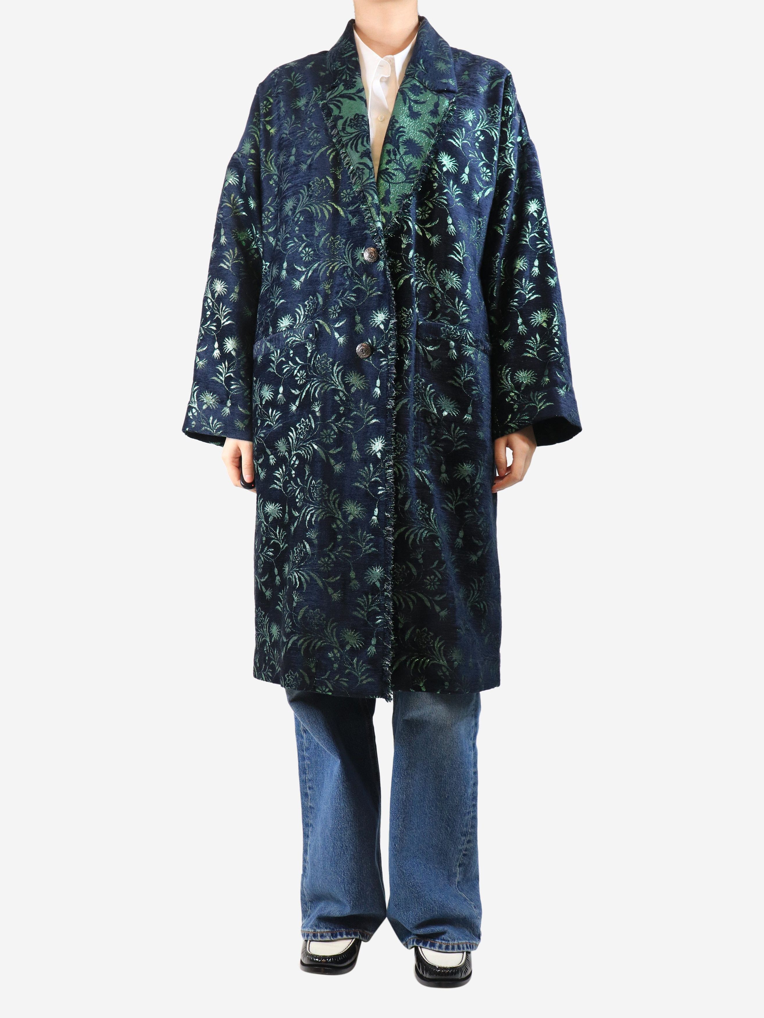 Other Blue lurex jacquard coat - UK 12 Size M / US 6-8 / IT 42-44 - 1 Thumbnail