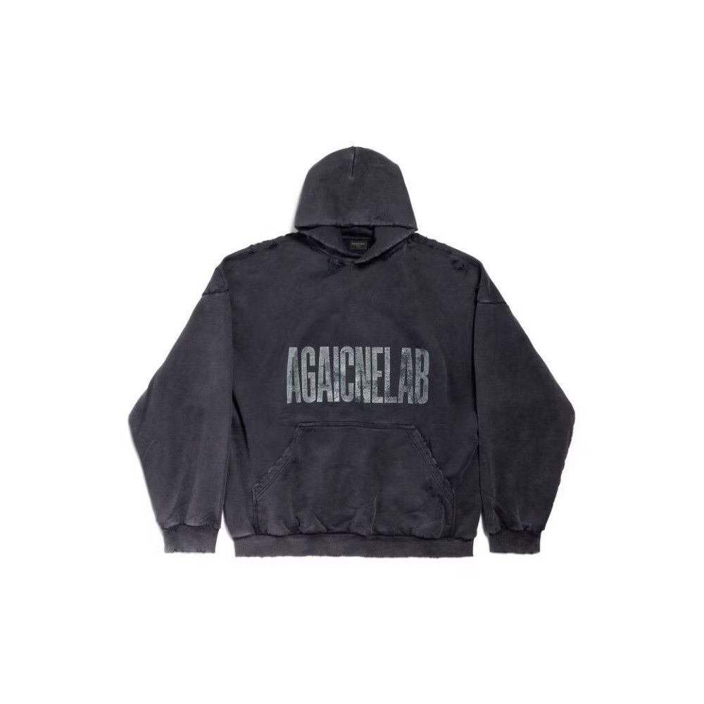 Balenciaga o1w1db10126 Agaicnelab Hoodie Large Fit in Black Size US XS / EU 42 / 0 - 1 Thumbnail