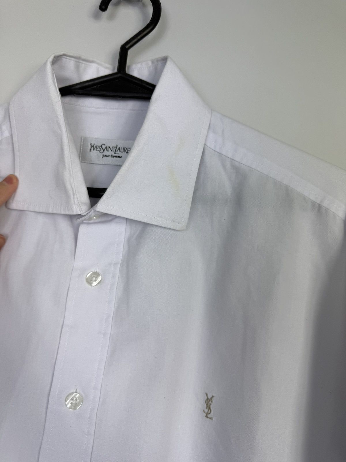 Yves Saint Laurent Elegancka Biała Koszula Yves Saint Laurent Small Logo Size US L / EU 52-54 / 3 - 3 Thumbnail