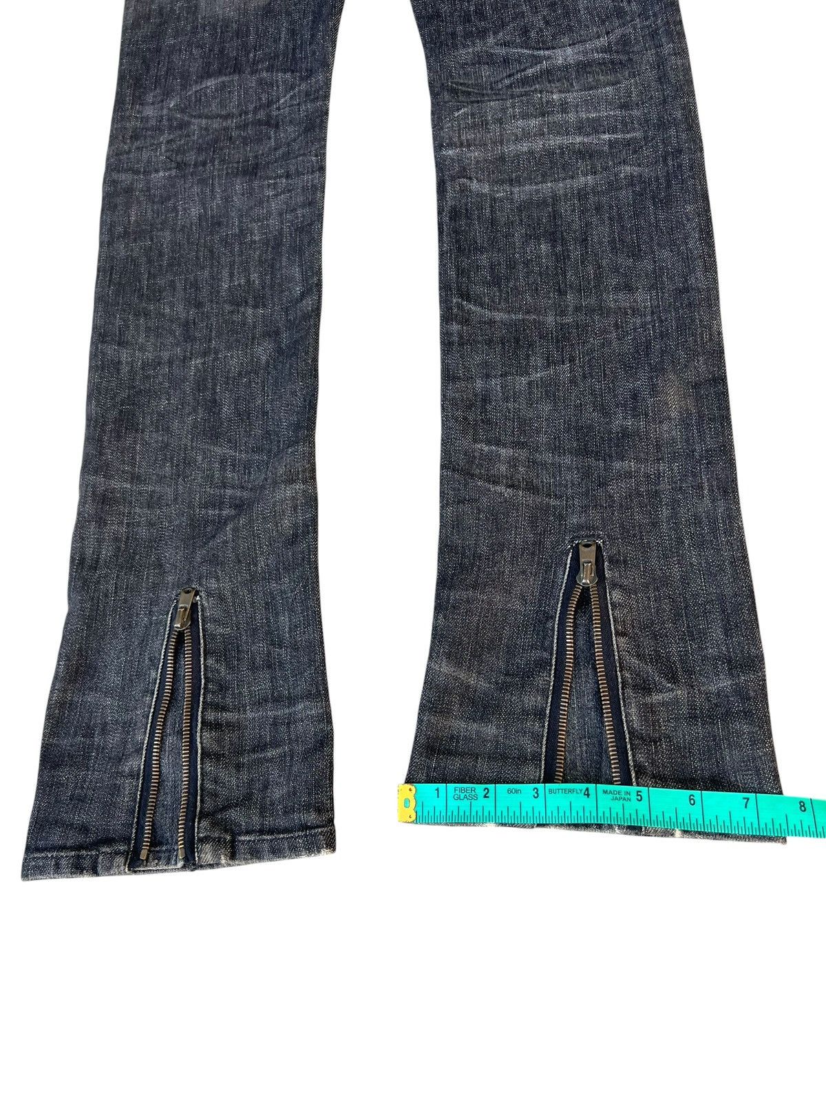 Shellac Jama Rico Japan Faded Distressed Ankle Zipper Denim Jeans Size US 29 - 20 Thumbnail