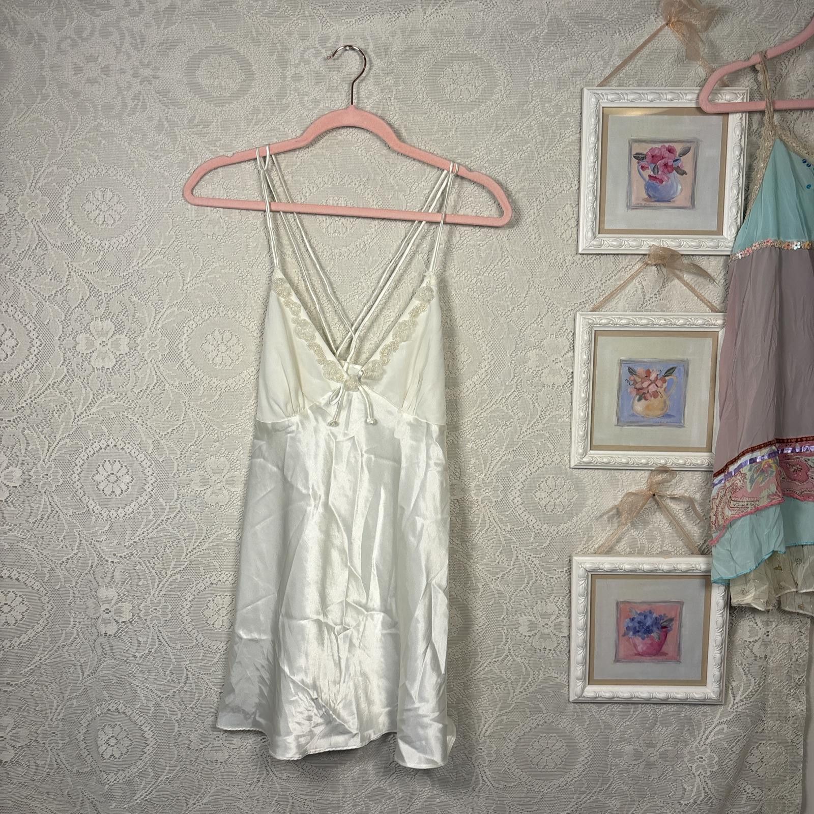 Other vintage silky bridal beaded slip dress Size M / US 6-8 / IT 42-44 - 1 Thumbnail