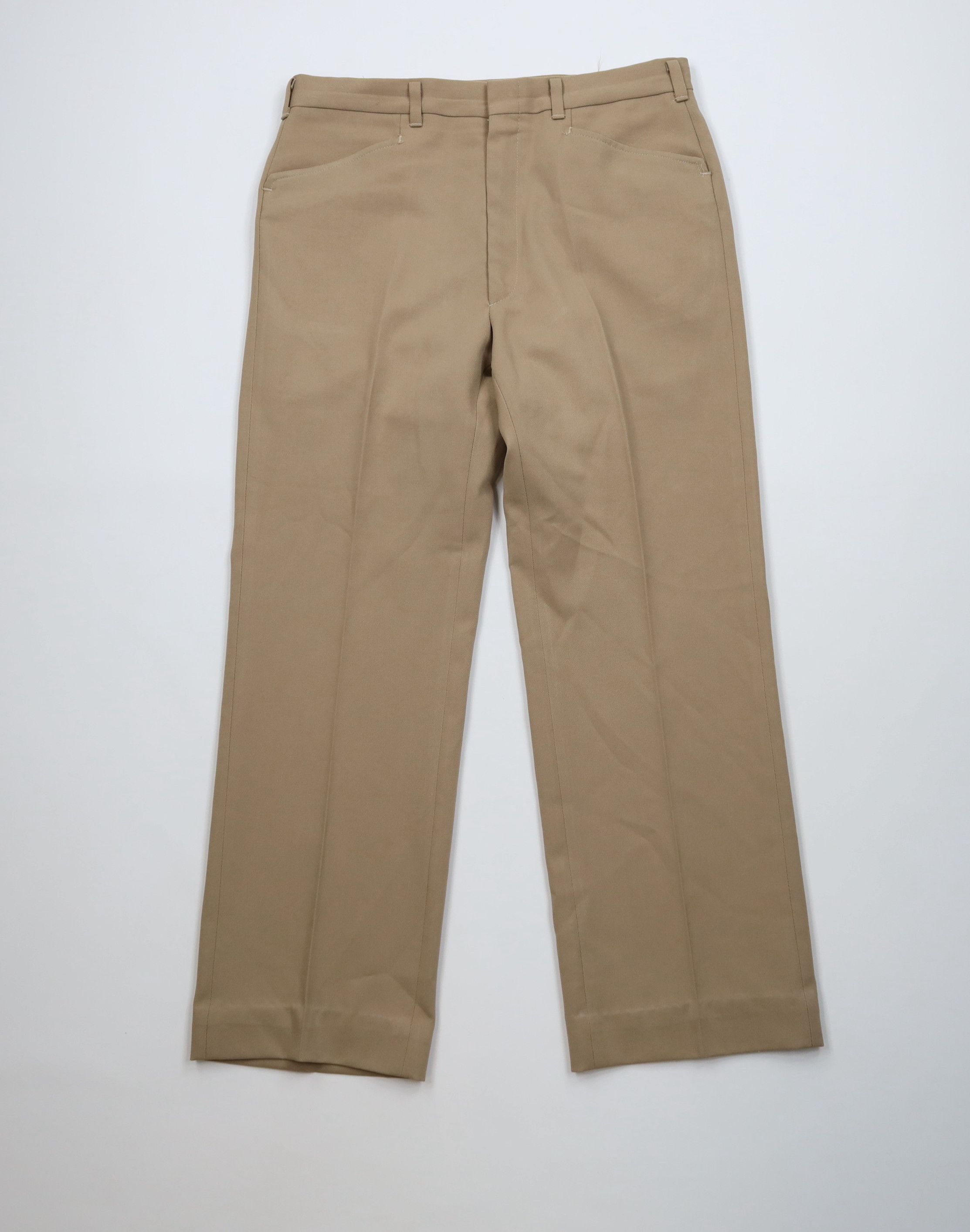 Vintage Vintage 70s Streetwear Flared Wide Leg Chino Pants Beige USA Size US 34 / EU 50 - 1 Thumbnail