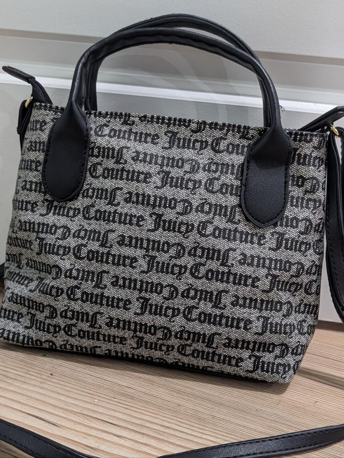Juicy Couture Jeans Juicy Couture Black Logo Print Mini Satchel - Black/Gray Size ONE SIZE - 2 Thumbnail