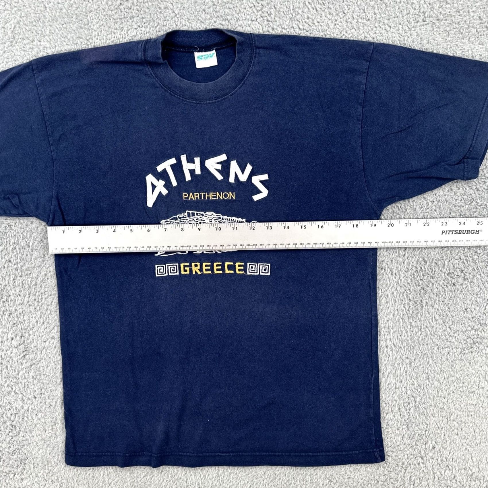 J Brand VINTAGE SAK T Shirt Athens Parthenon Greece Embroidered Blue M Mens Size US M / EU 48-50 / 2 - 7 Thumbnail