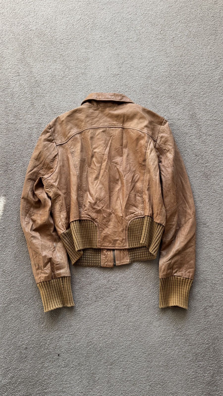 Genuine Leather Y2K Vintage Moto Biker Leather Jacket Gucci Miu Miu style Size XL / US 12-14 / IT 48-50 - 6 Thumbnail