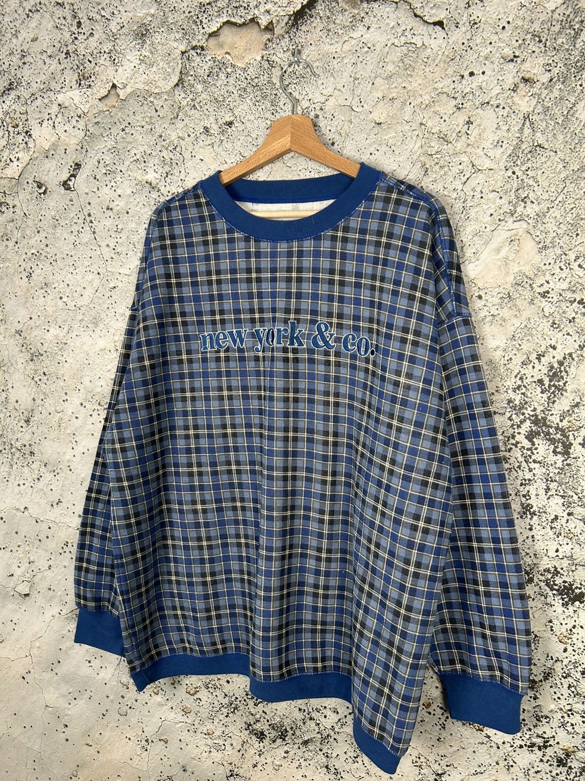Vintage New York & Co Checkered Crewneck Streetwear Vintage Hype Size US L / EU 52-54 / 3 - 2 Thumbnail