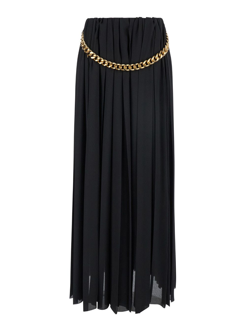 Balenciaga Black Long Pleaded Skirt with Belt in Tech Fabric Woman Size 28" / US 6 / IT 42 - 1 Thumbnail