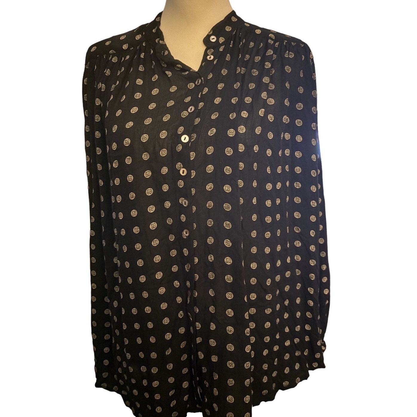 Free People Free People Black and White Print Blouse, Size XS Size XS / US 0-2 / IT 36-38 - 1 Thumbnail