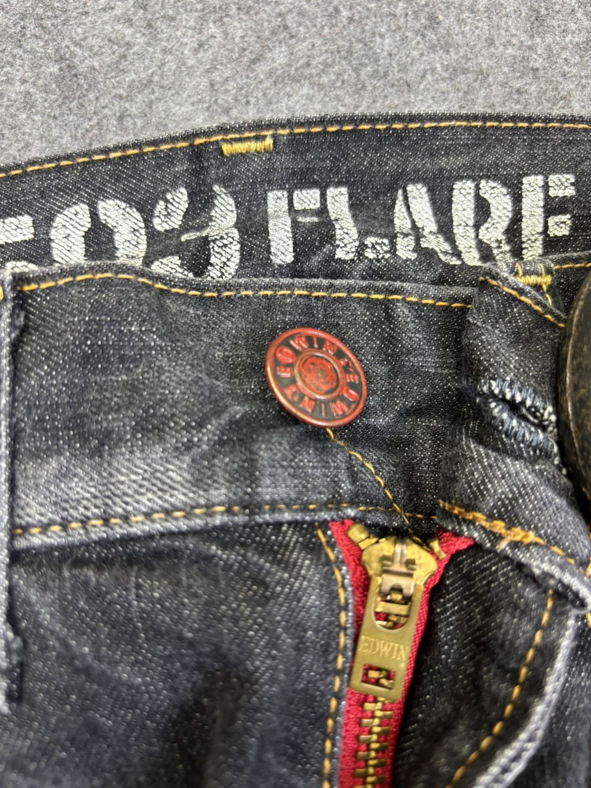 Edwin 💥Flare💥Archival Edwin 503 Chaos Fades Black Denim K15 Size US 31 - 8 Thumbnail