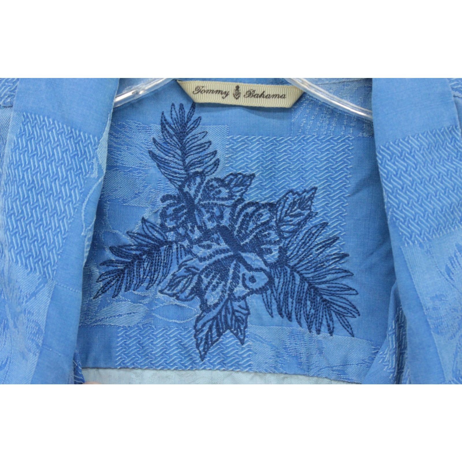 Tommy Bahama Tommy Bahama Jacquard Shirt Men's XXL Blue Silk Hawaiian Vacation Chambray Size US XXL / EU 58 / 5 - 4 Thumbnail