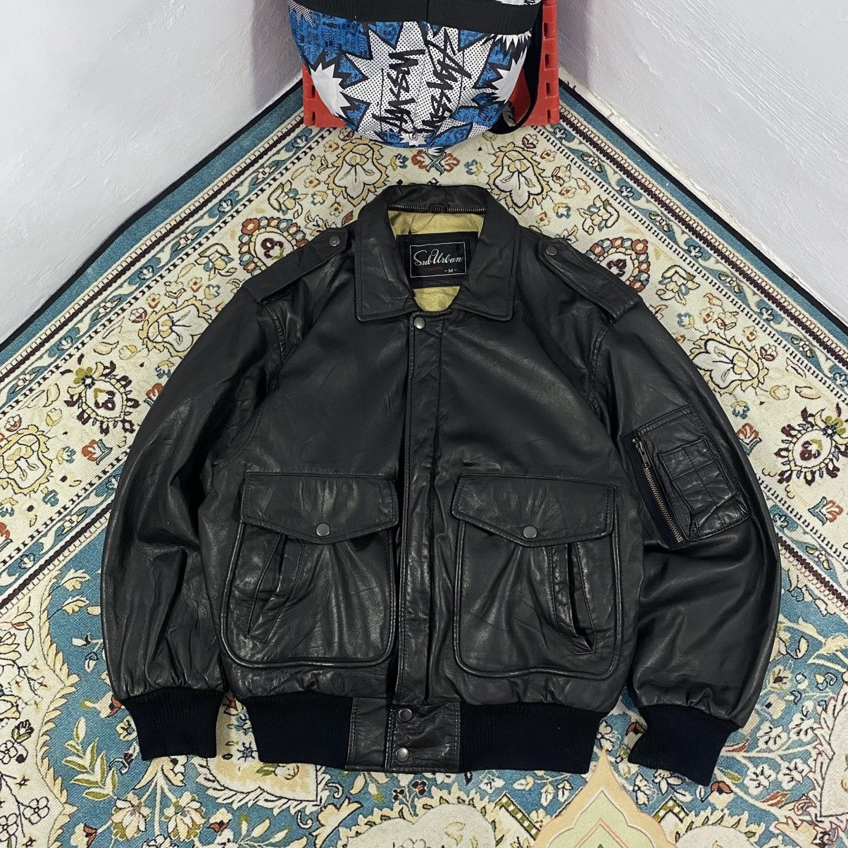 Genuine Leather × Japanese Brand × Vintage 1990s-Vintage Sub Urban Tokyo Guinie Leathers Flight Jacket Size US M / EU 48-50 / 2 - 1 Thumbnail