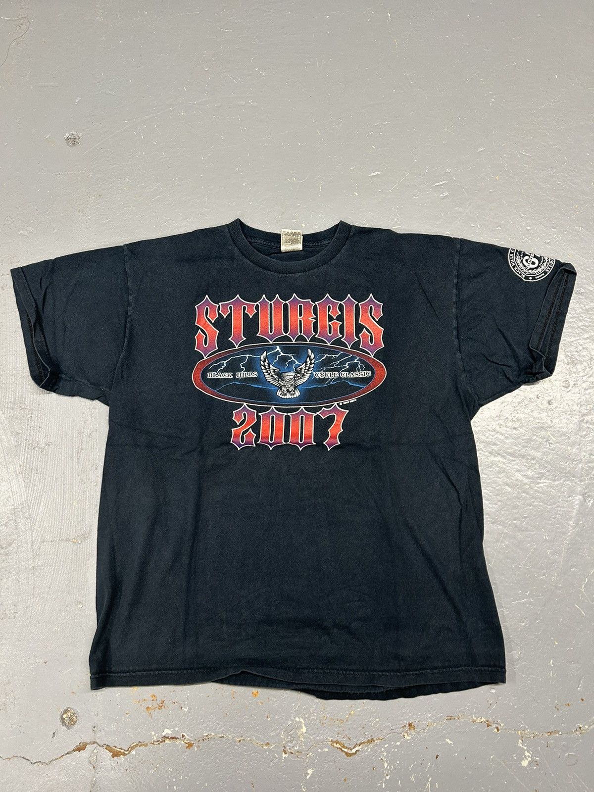 Crazy Vintage Y2K Essential Sturgis Motorcycle Black T-Shirt