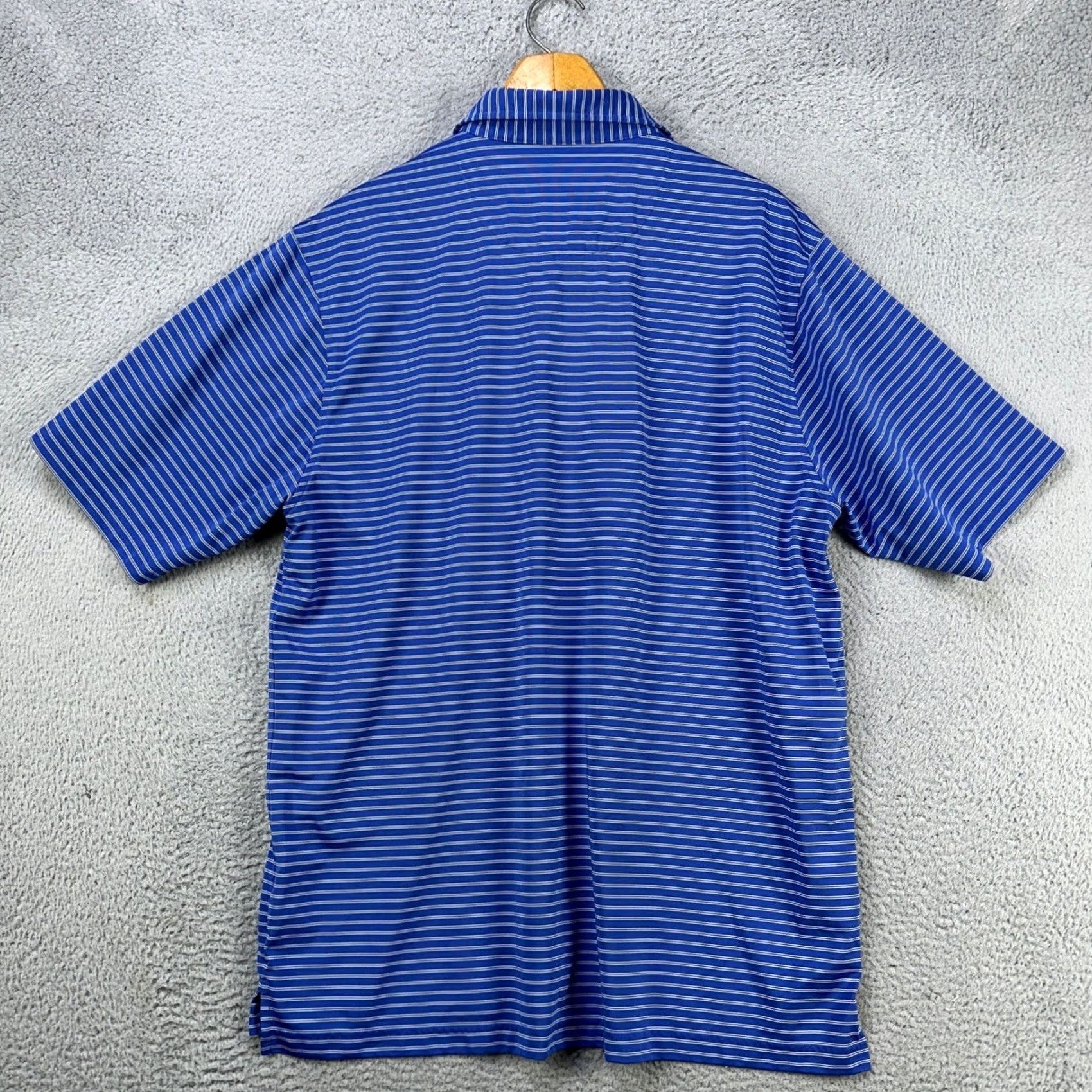 Vintage Donald Ross Polo Shirt Golf Mens XL Blue Pinstripes Rugby Short Sleeve Casual - Adult Large Size US XL / EU 56 / 4 - 3 Thumbnail