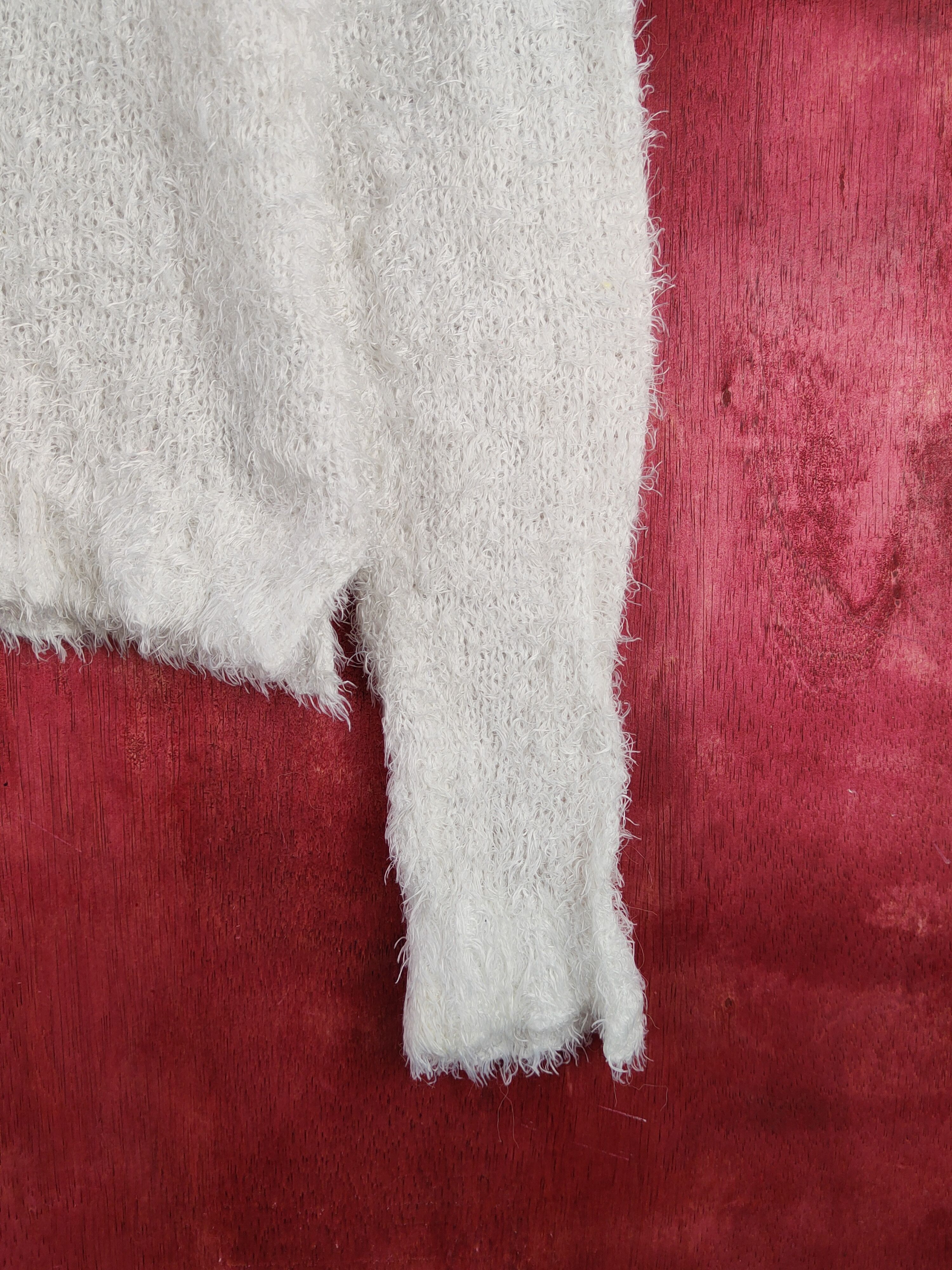Divided × Homespun Knitwear × Japanese Brand Divided White Shag Shaggy Fur Mohair Knitwear #S2010 Size M / US 6-8 / IT 42-44 - 6 Thumbnail