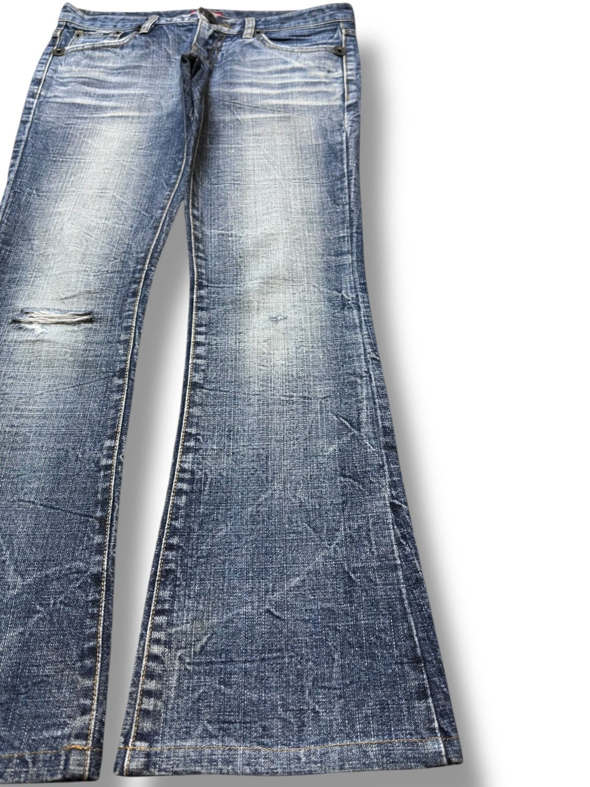 Margaret Howell Vintage Maraxia Women Flare Bootcut Distressed Denim Size US 30 / EU 46 - 4 Thumbnail