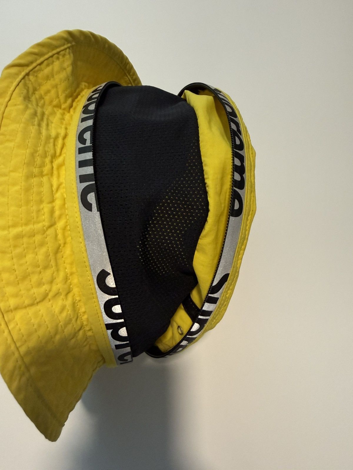 Supreme SS21 Yellow Reflective Zip Crusher Bucket Hat Size ONE SIZE - 7 Thumbnail