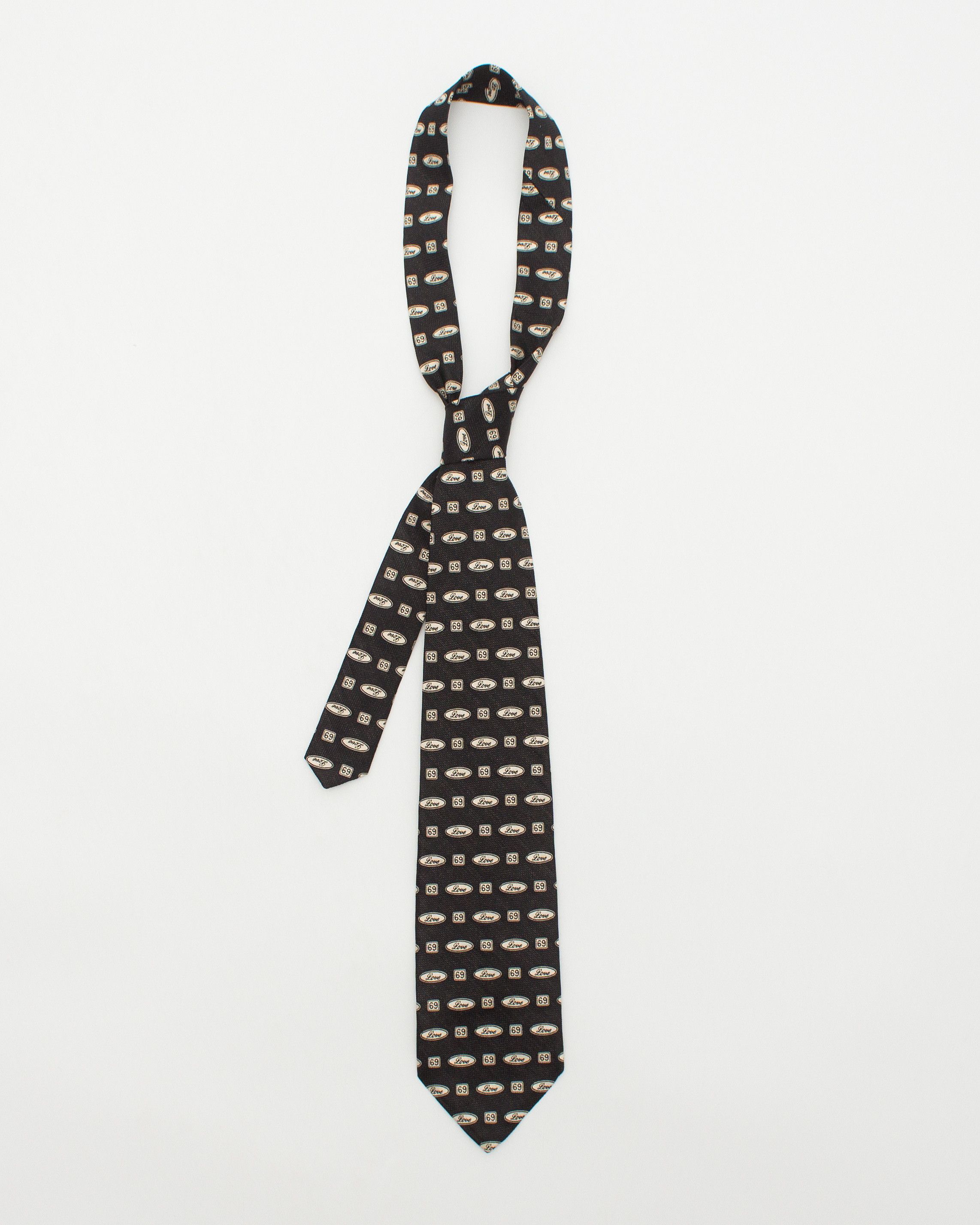 Moschino Vintage Silk Tie Love 69 Pattern Size ONE SIZE - 2 Thumbnail