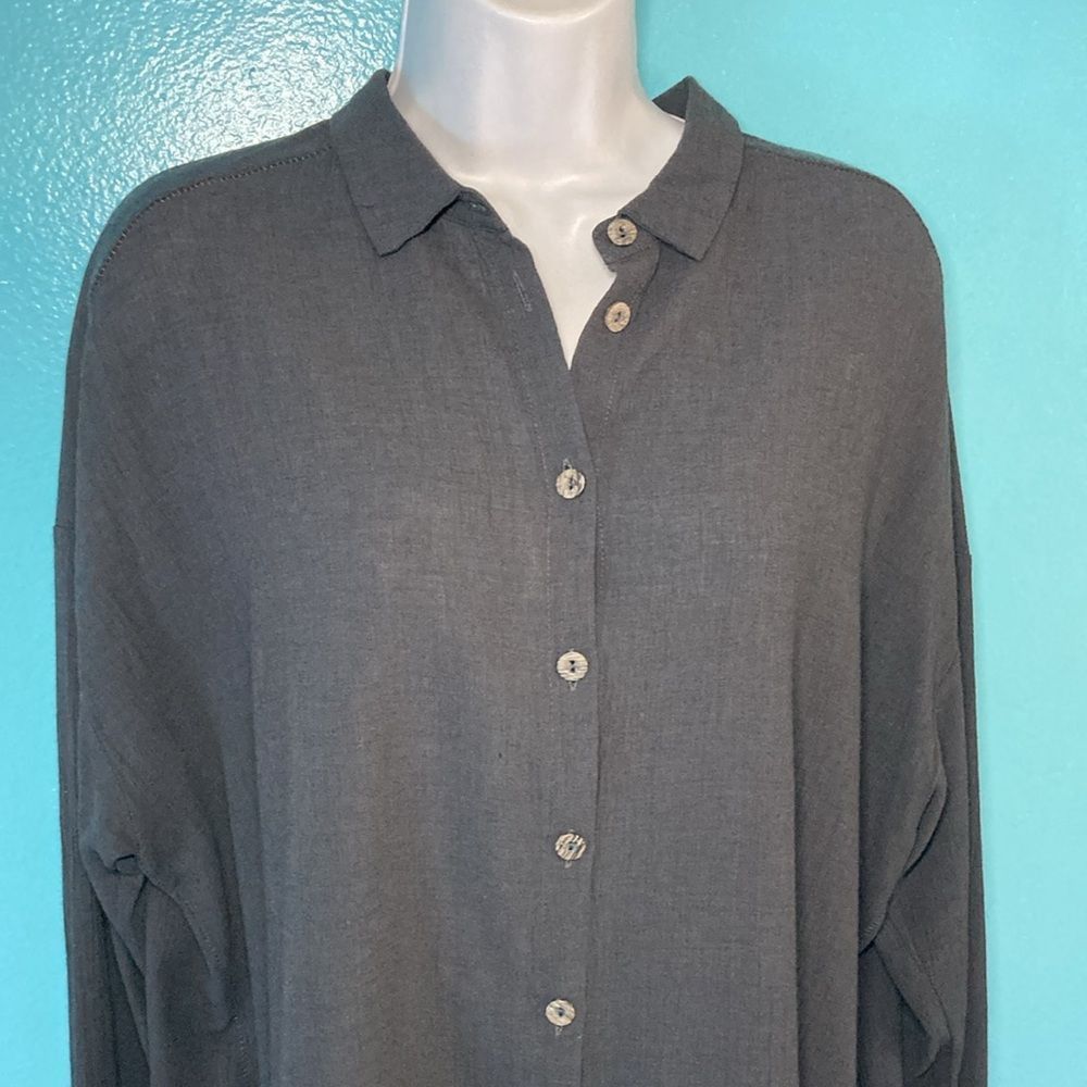 Transit Transit Par Such Size 3 Gray Viscose Wool Button Up Shirt wi Size L / US 10 / IT 46 - 11 Thumbnail