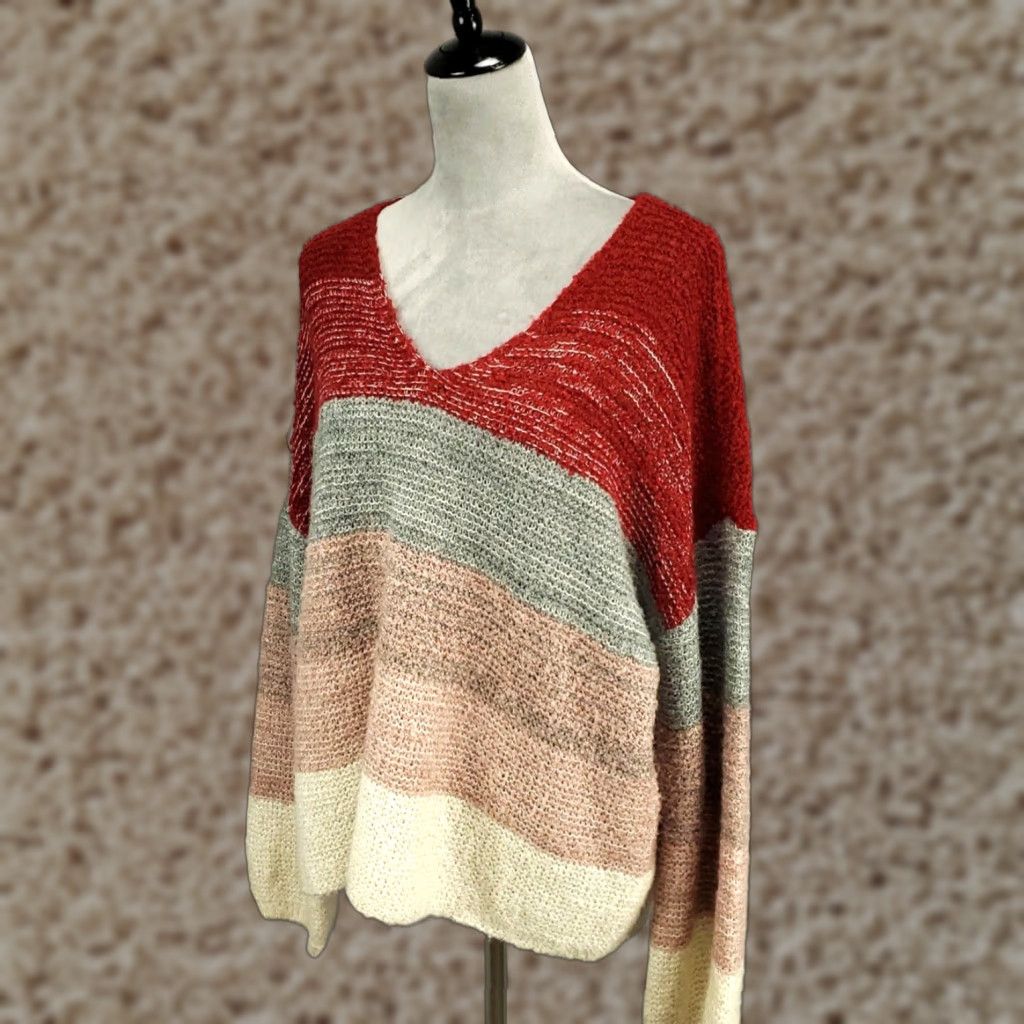 Vintage Knox Rose Sweater Women’s XXL Balloon Sleeve Slouchy Soft Cozy Fall Earth Tones Knit Acrylic Polyester Casual Pullover Size XXL / US 16-18 / IT 52-54 - 1 Thumbnail