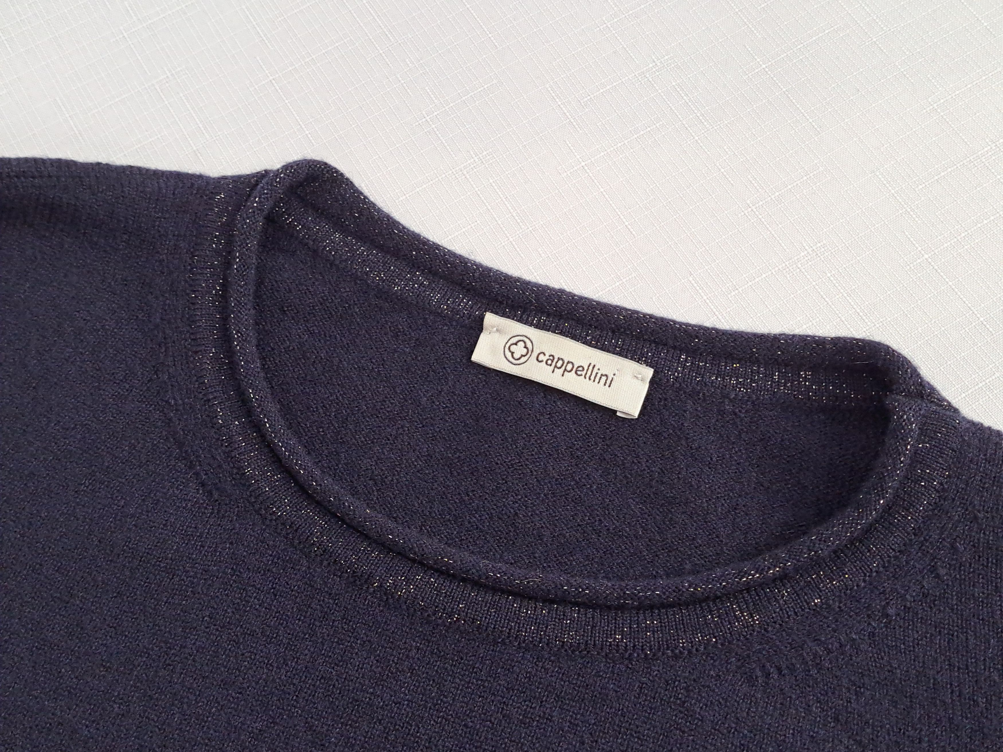 Peserico Cappellini wool/cashmere dark blue pullover. Size 42IT. Size M / US 6-8 / IT 42-44 - 6 Thumbnail