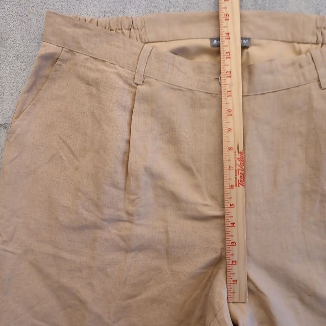 Vintage Jessica London Dress Pants Womens Plus Size 20WP Beige Linen Pleated Lined 40x28 Pants Womens Girls 40x28 Beige Linen Pleated Lined Pockets Size 27" / US 4 / IT 40 - 4 Thumbnail