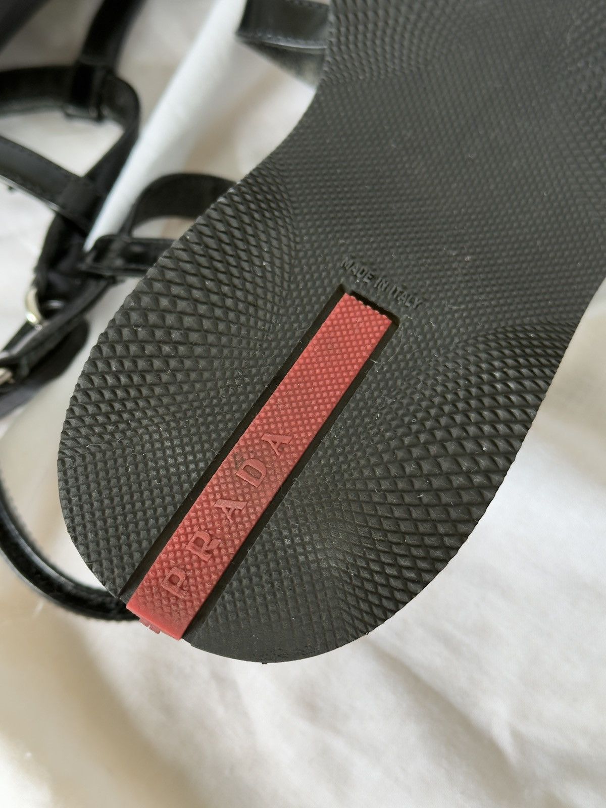 Prada Prada Black Leather Strappy Sandals Buckle Size US 7.5 / IT 37.5 - 11 Thumbnail