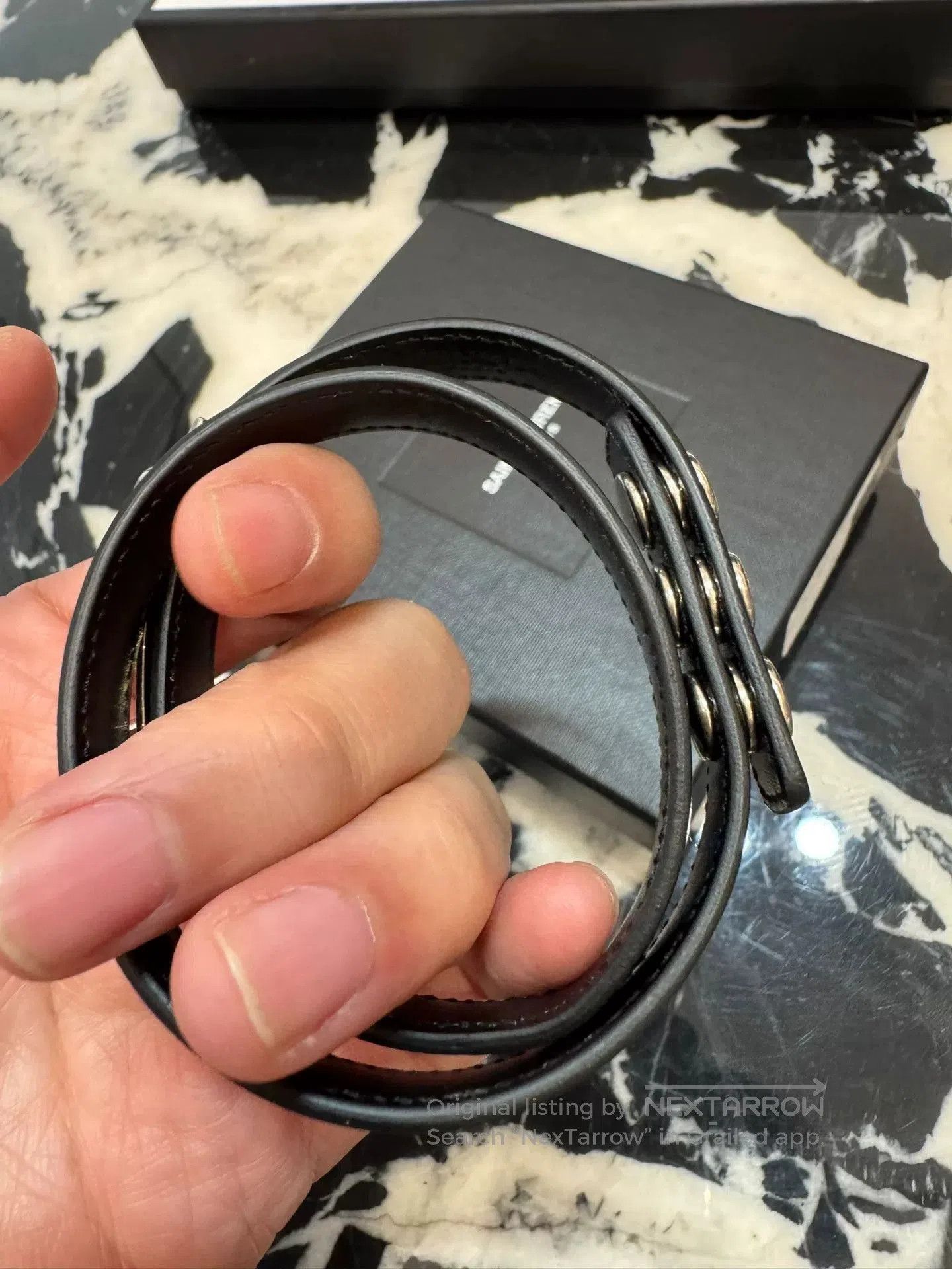 Saint Laurent Paris Saint Laurent Leather Bracelet. Size ONE SIZE - 3 Thumbnail