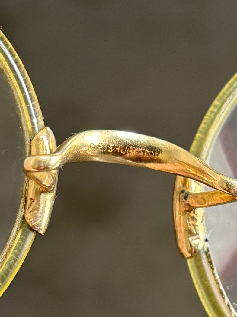 Shuron Antique Eyeglasses 1910s Shur-On Optical Gold F Round Frames Size ONE SIZE - 3 Thumbnail