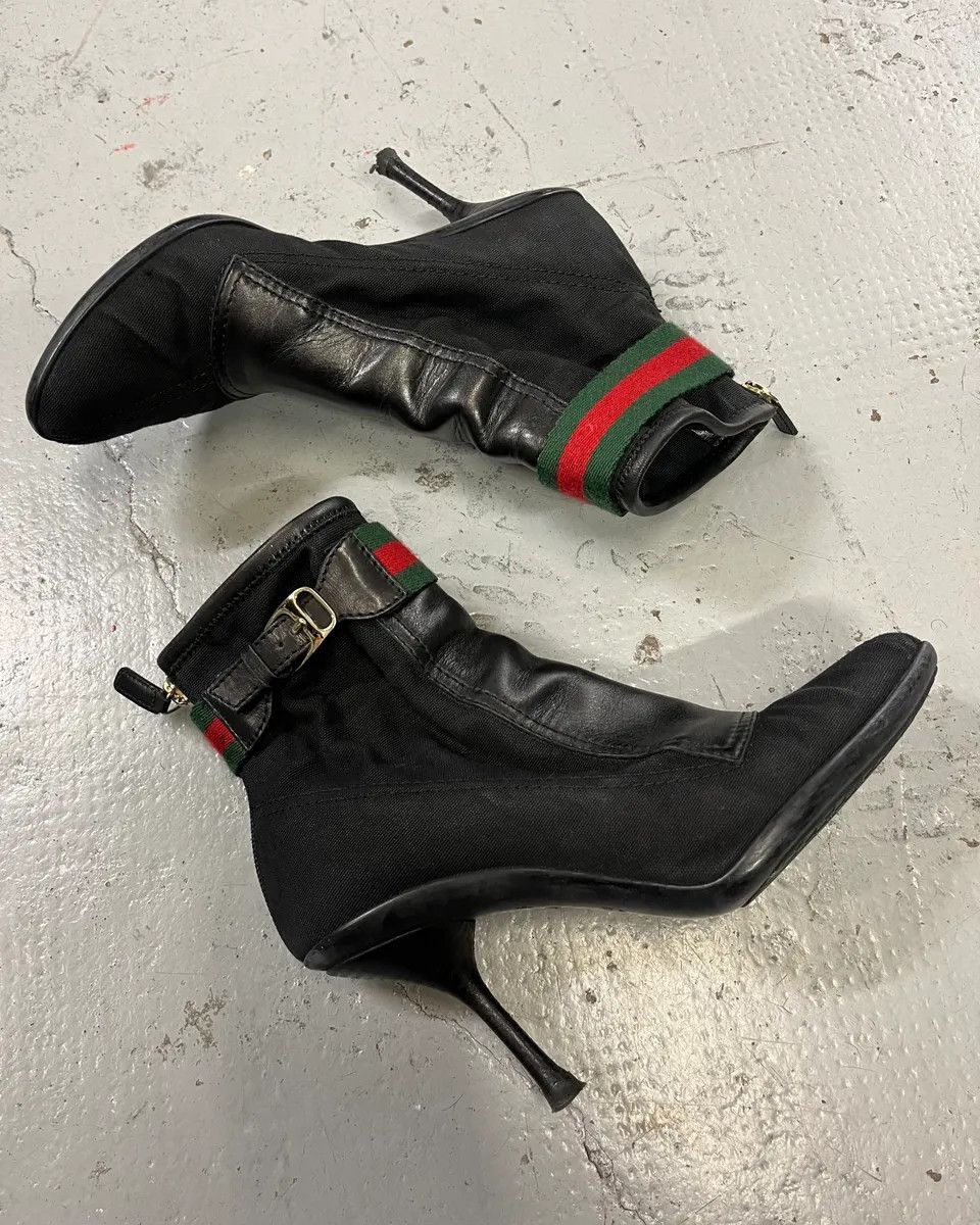 Gucci Gucci Black Hybrid Leather Heels Size US 7.5 / IT 37.5 - 4 Thumbnail