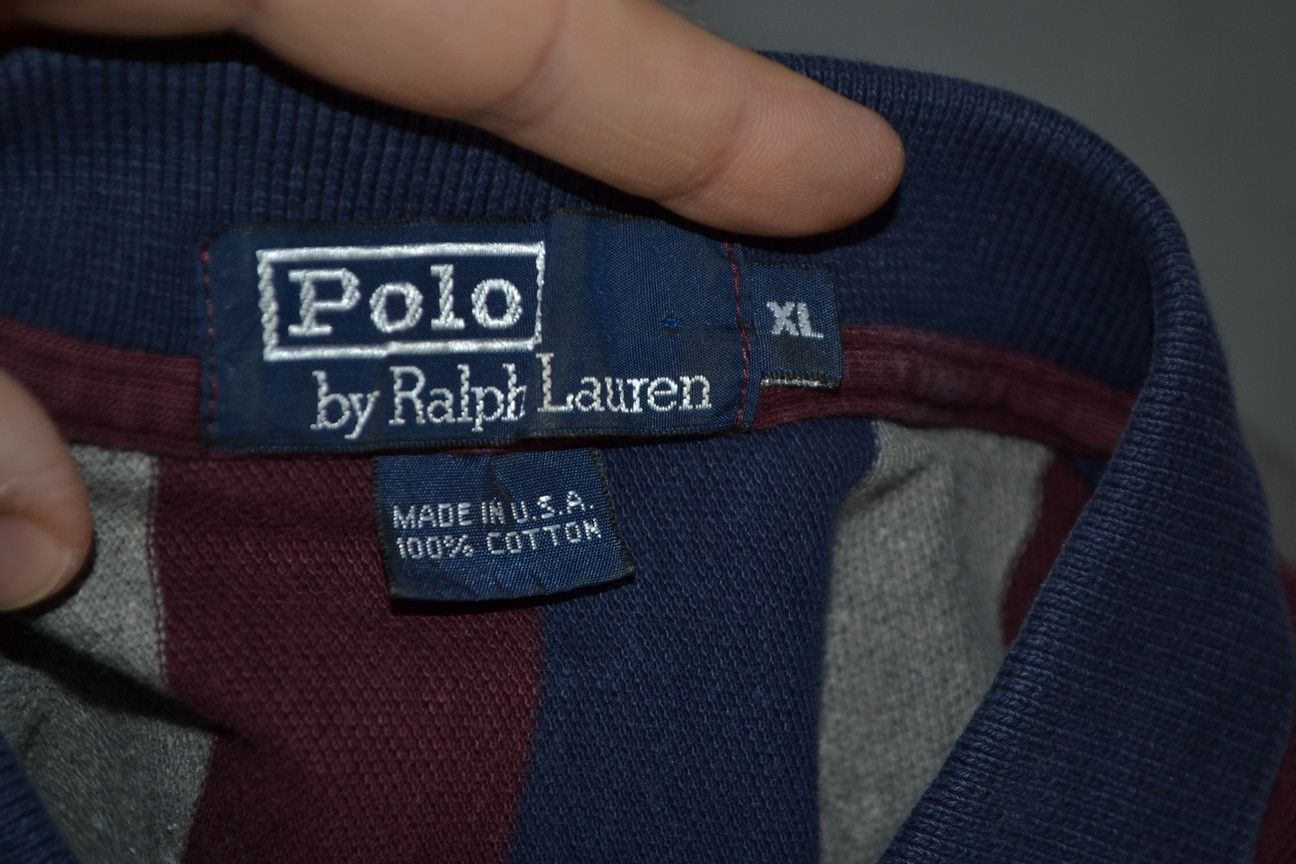 Polo Ralph Lauren Vintage POLO Ralph Lauren Striped Polo Made in USA XL Size US XL / EU 56 / 4 - 7 Thumbnail