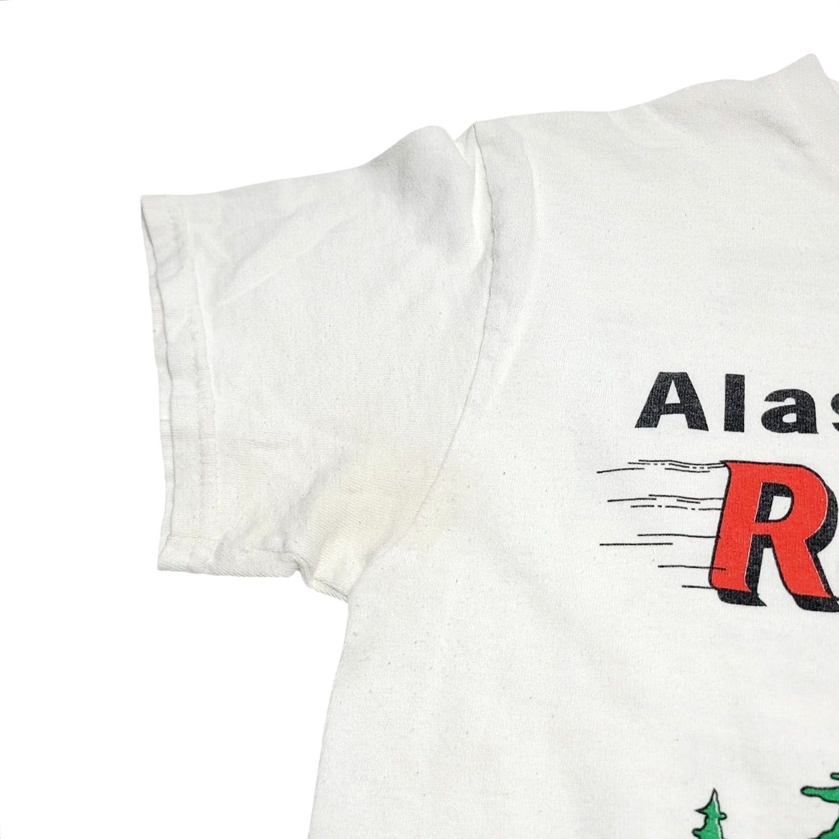 Vintage VINTAGE Alaska's Road Kill Cafe Double-Sided Men's T-Shirt Size S 90's Crew Neck White Short Sleeve 1980-1989 Men Size US S / EU 44-46 / 1 - 7 Thumbnail