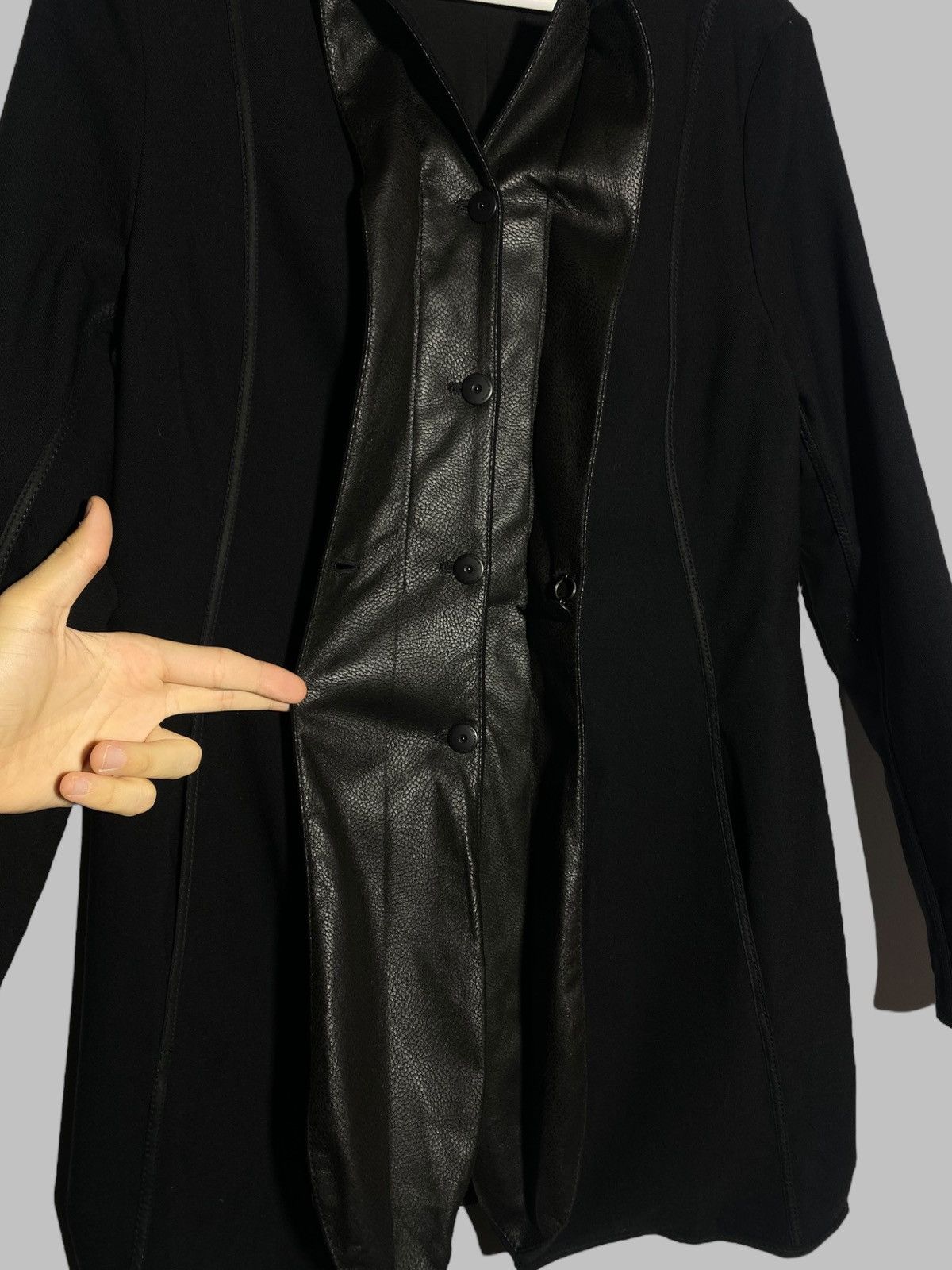 Annette Gortz Annette Gortz Black Designer Wool Cotton Blond Coat Jacket Size M / US 6-8 / IT 42-44 - 7 Thumbnail