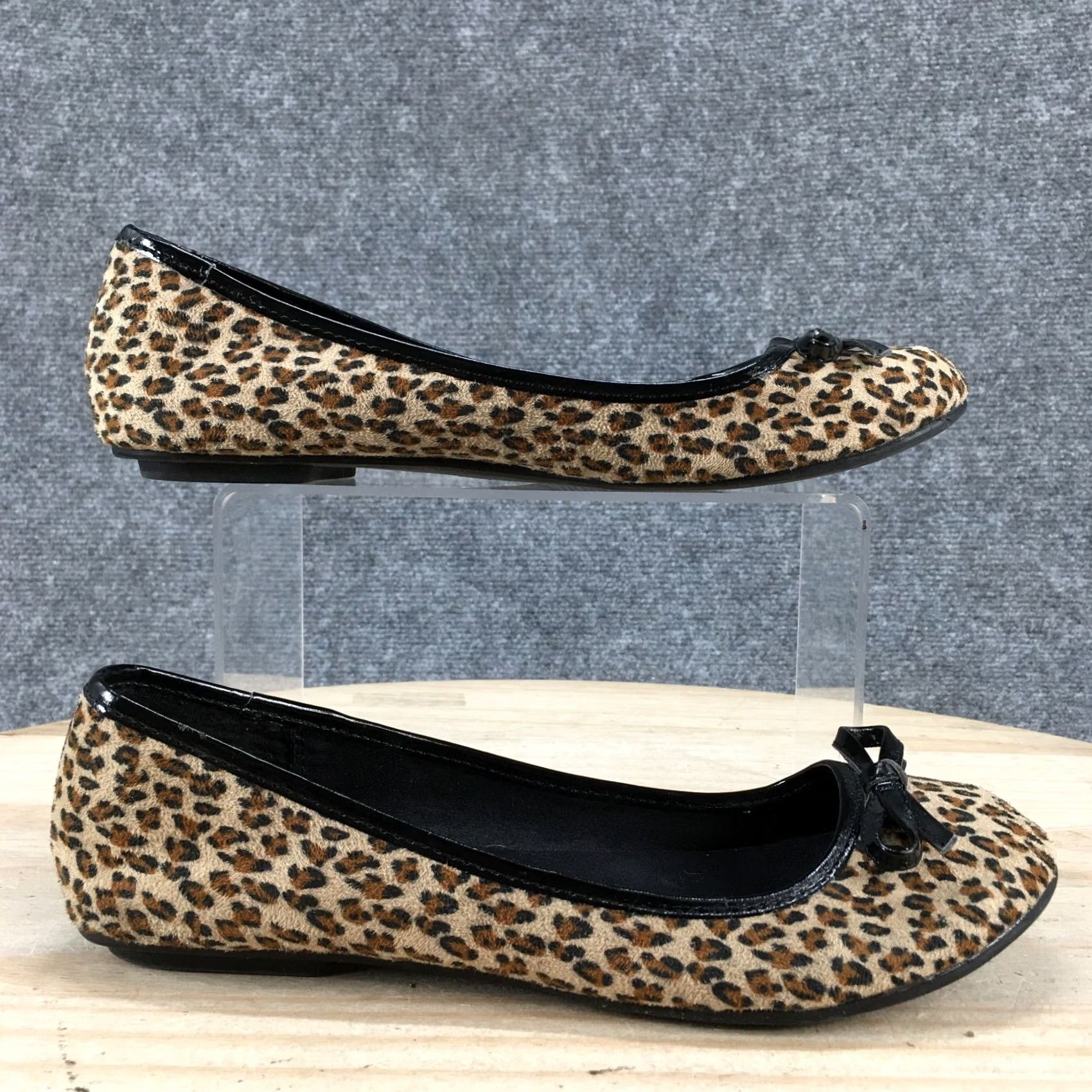 Vintage Arizona Jean Co Shoes Womens 7 M Animal Print Slip On Ballet Flats Brown Fabric Shoes Size 28" / US 6 / IT 42 - 2 Thumbnail
