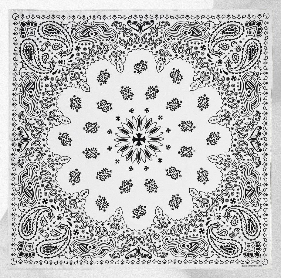 Chrome Hearts White Silk Bandana