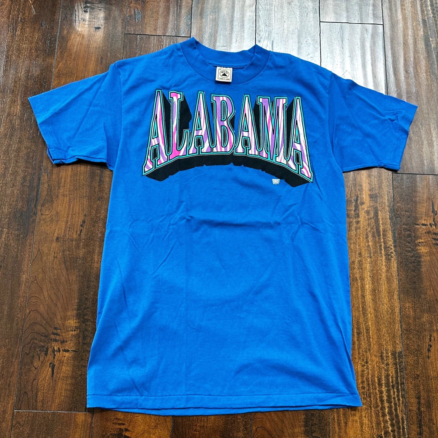 Delta VINTAGE Delta Alabama T Shirt Band Rock Travel USA Blue Short Sleeve Crew Neck Men L Size US L / EU 52-54 / 3 - 5 Thumbnail