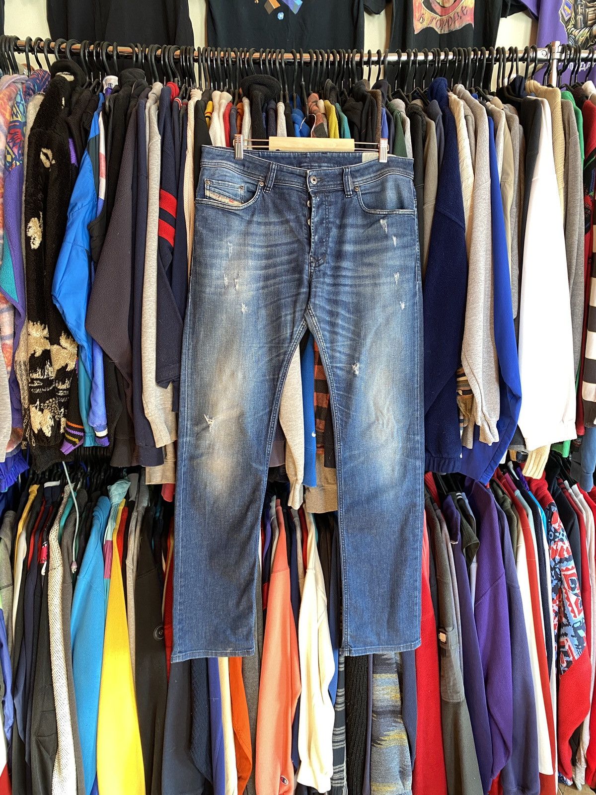Diesel DIESEL VINTAGE DISTRESSED SKINNY DENIM JEANS Y2k Size US 34 / EU 50 - 1 Thumbnail