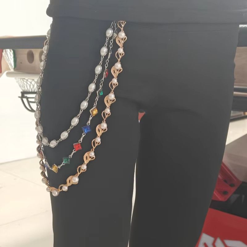 Jewelry Petal Multicolored Pearl Waist Pants Chain Fashionable Size ONE SIZE - 10 Thumbnail