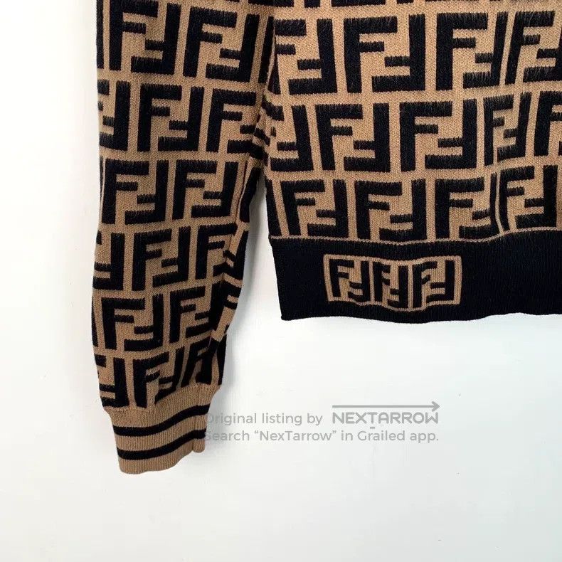 Fendi Fendi Deep brown logo letter full print round neck long sl Size XS / US 0-2 / IT 36-38 - 4 Thumbnail