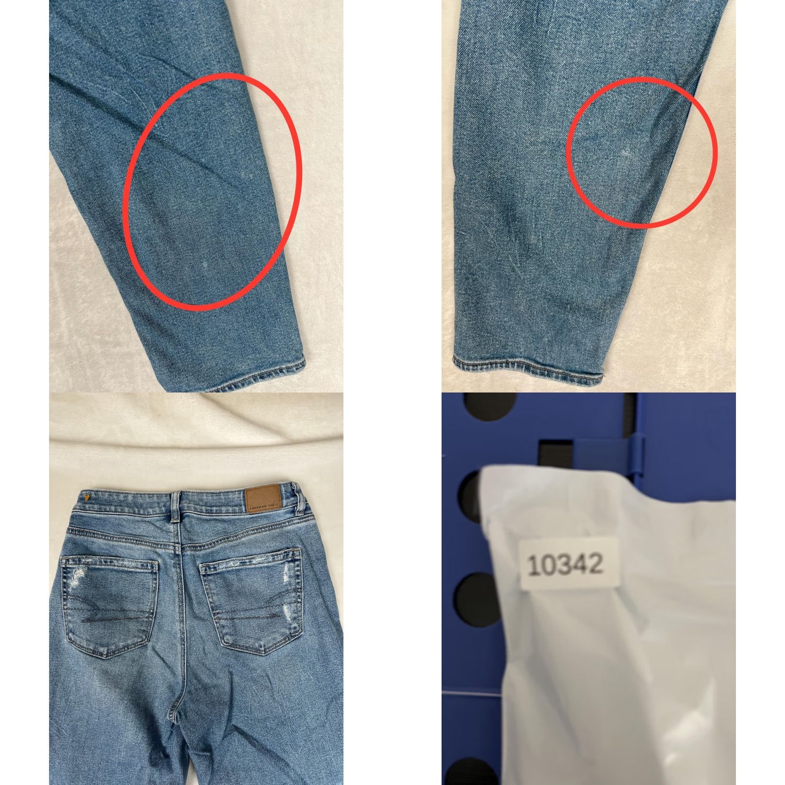 American Eagle Outfitters American Eagle Mom Straight Jeans Womens 6 Blue High Rise Distressed Denim Size 28" / US 6 / IT 42 - 8 Thumbnail