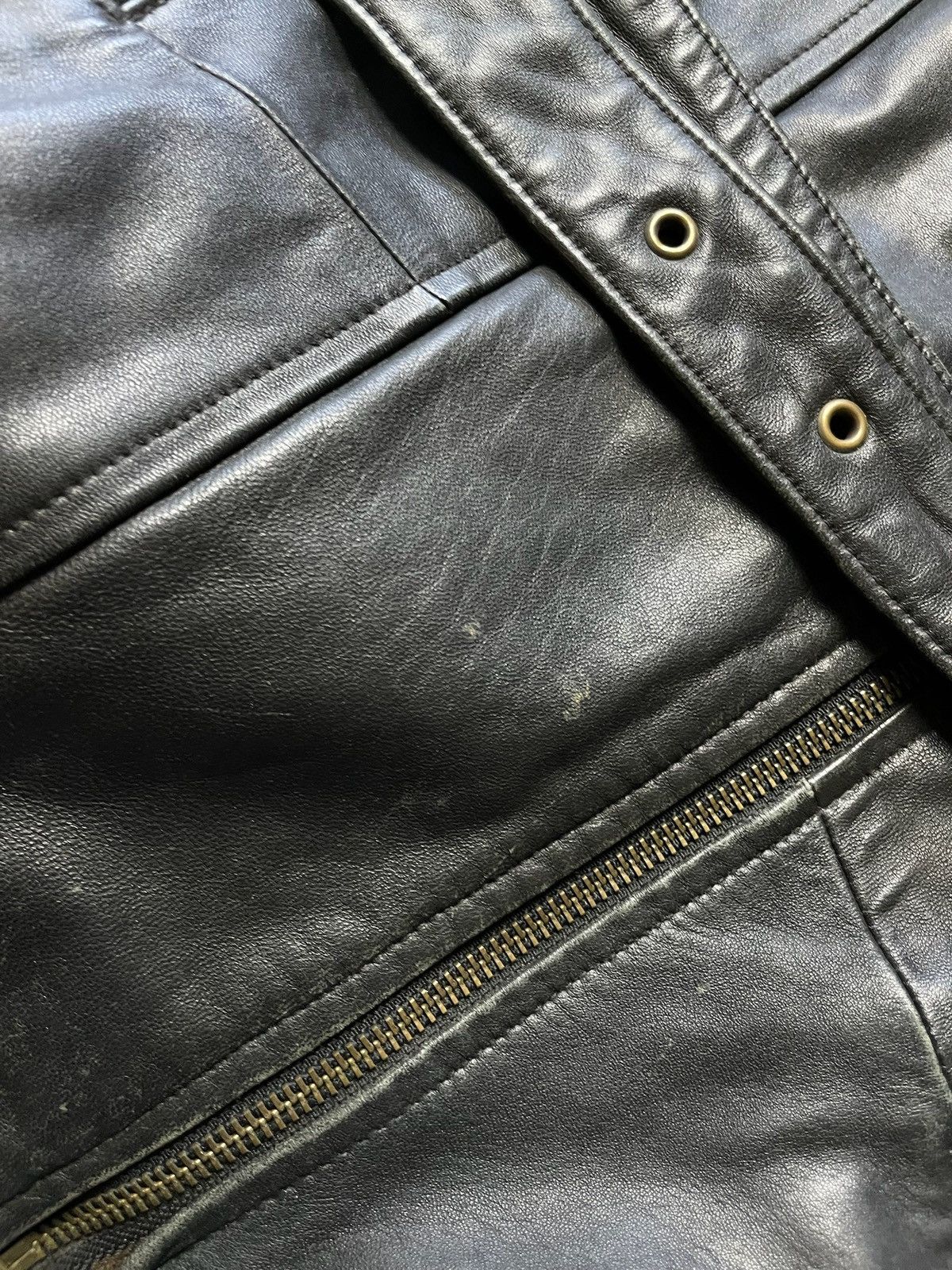 Vintage Vintage Leather jacket parka coat wit belt size M-L Size US L / EU 52-54 / 3 - 5 Thumbnail