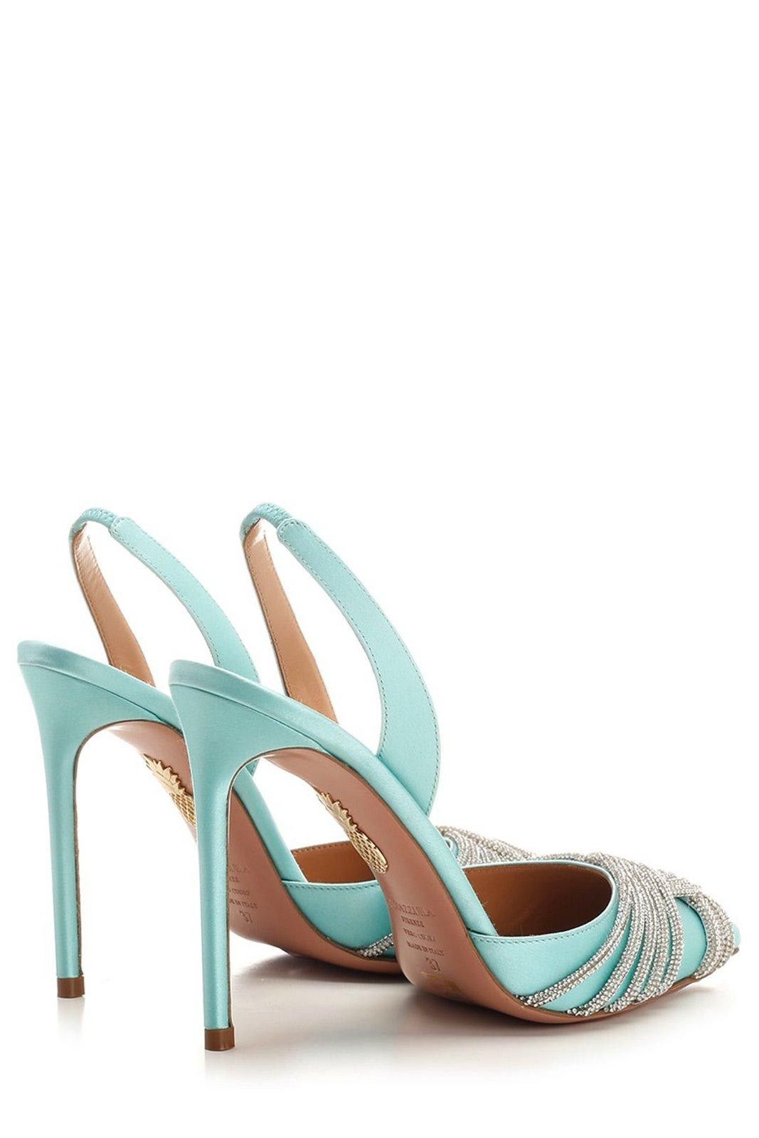 Aquazzura o1srvl11e1024 Heel in Blue Size US 7 / IT 37 - 3 Thumbnail