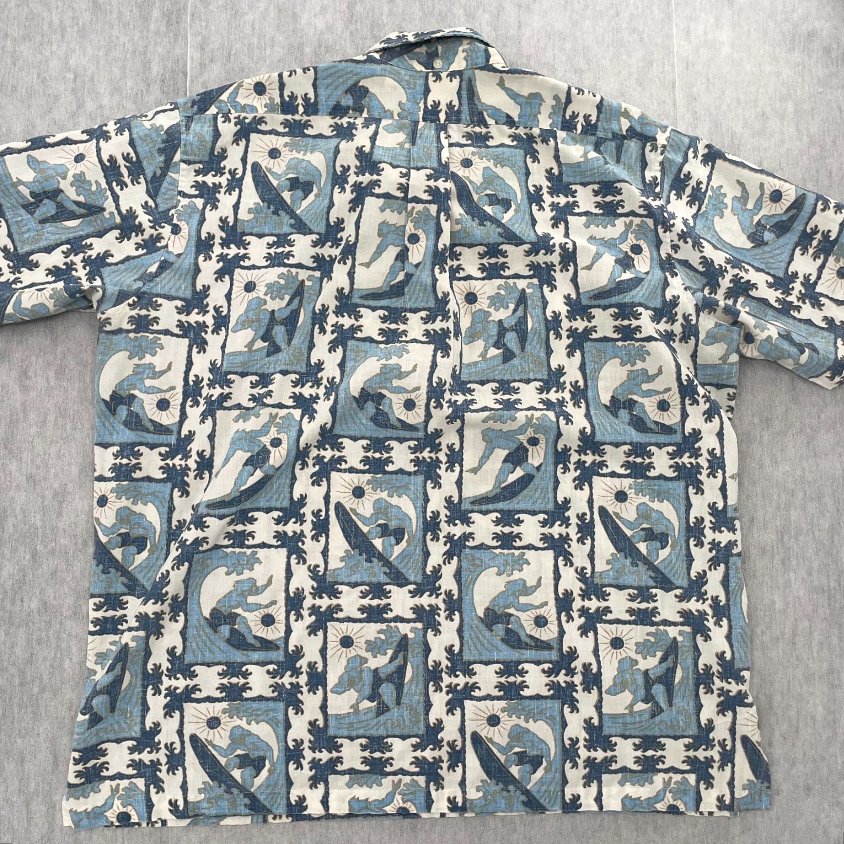 Reyn Spooner VINTAGE Reyn Spooner Shirt Adult Hawaiian Button Down Polo Reverse Print Mens XL Blue Size US XL / EU 56 / 4 - 2 Thumbnail