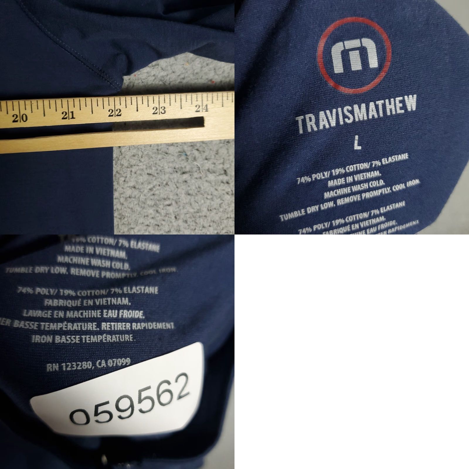 TravisMathew Travis Mathew Mens Large Blue Dennys 1/4 Zip Pullover Sweatshirt Sweater Size US L / EU 52-54 / 3 - 8 Thumbnail