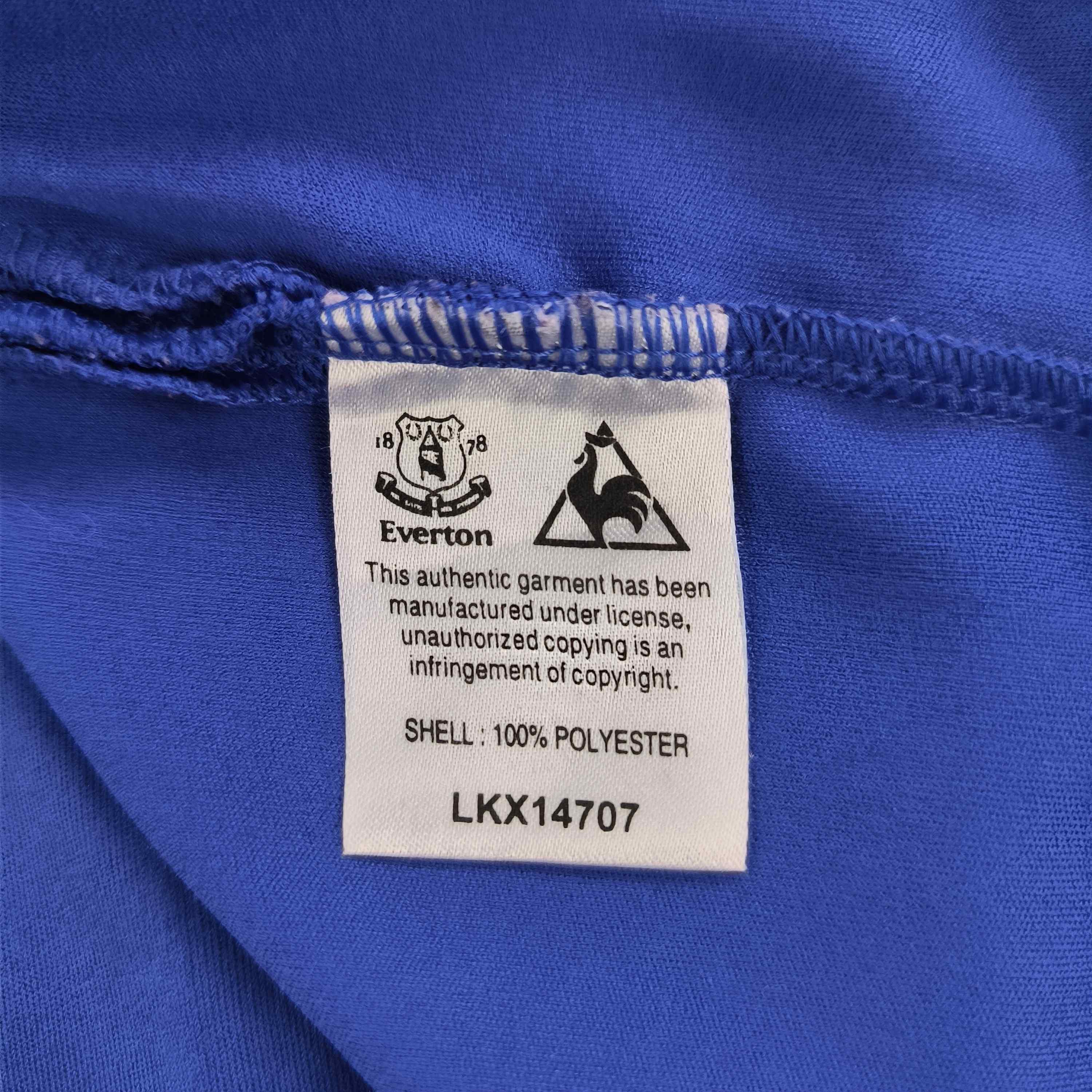 Everton 2009-10 home Phil Jagielka football jersey size M
