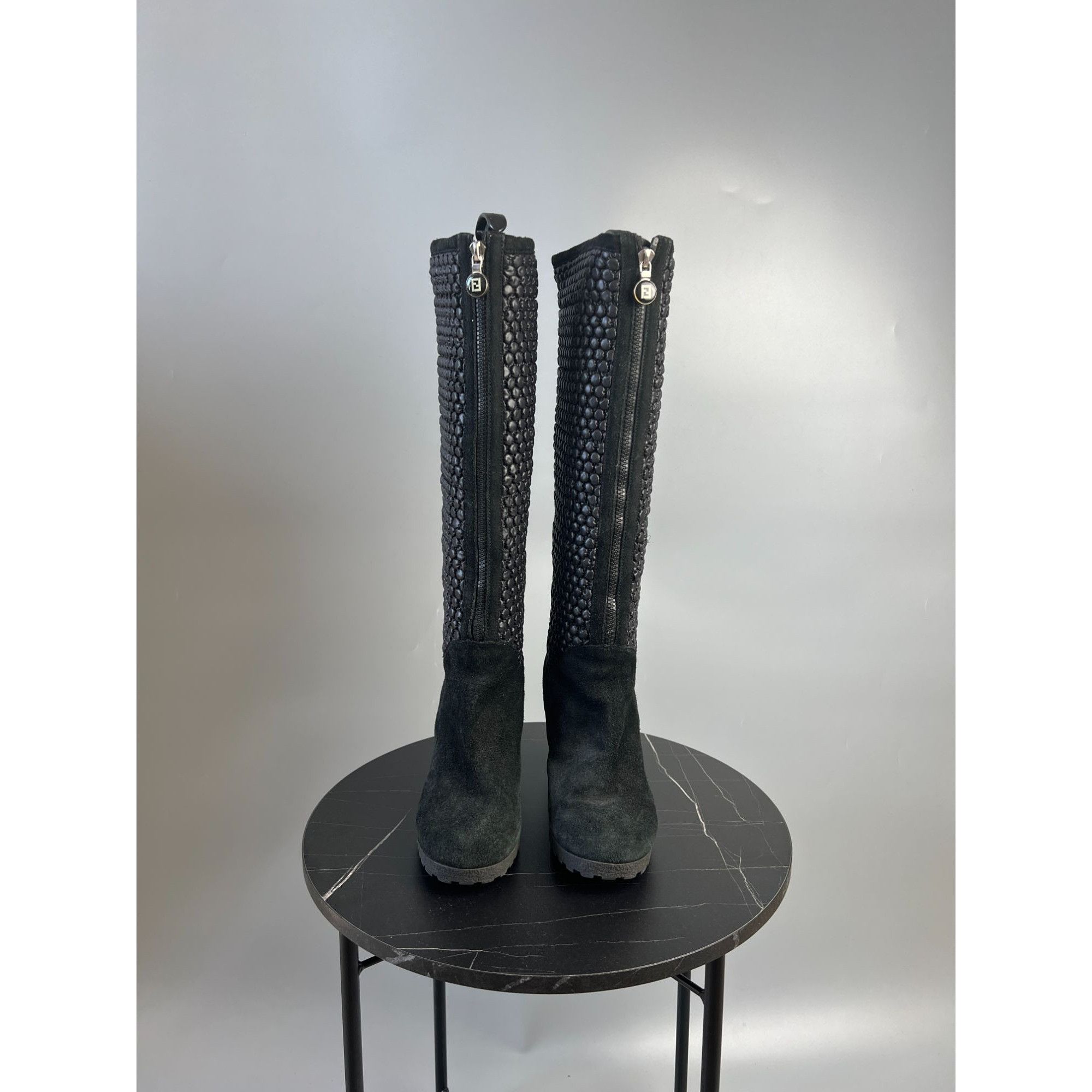 Fendi Fendi Bubbles Knee High Suede Boots Size EU 39 (Y0494) Size US 9 / IT 39 - 3 Thumbnail