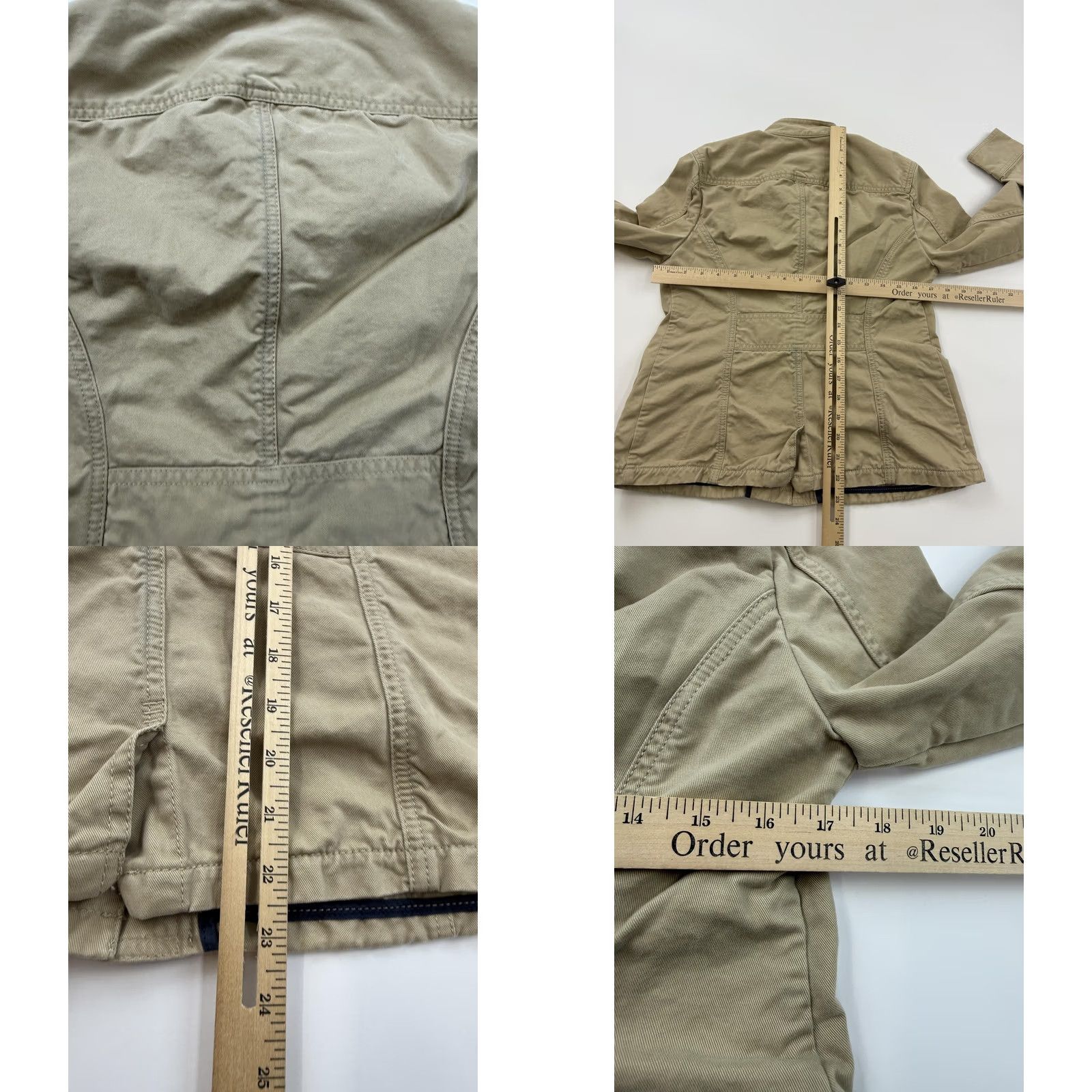 Vintage L.L. Bean Jacket XS Beige Cotton Twill Button Front Utility Pockets Short Womens Size 26" / US 2 / IT 38 - 8 Thumbnail