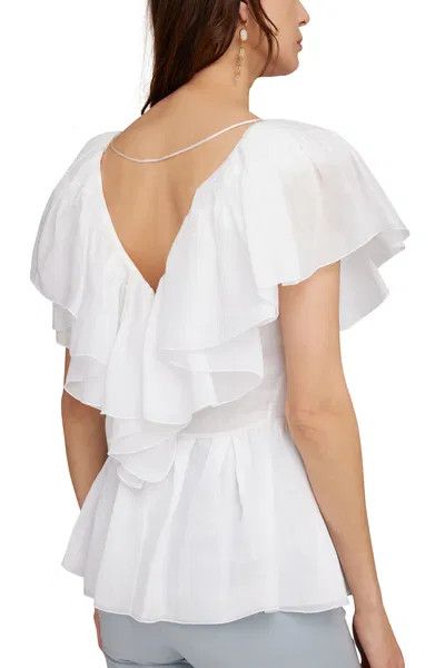 Chloe o1y0825 Short Sleeves Blouse in White Size XS / US 0-2 / IT 36-38 - 4 Thumbnail