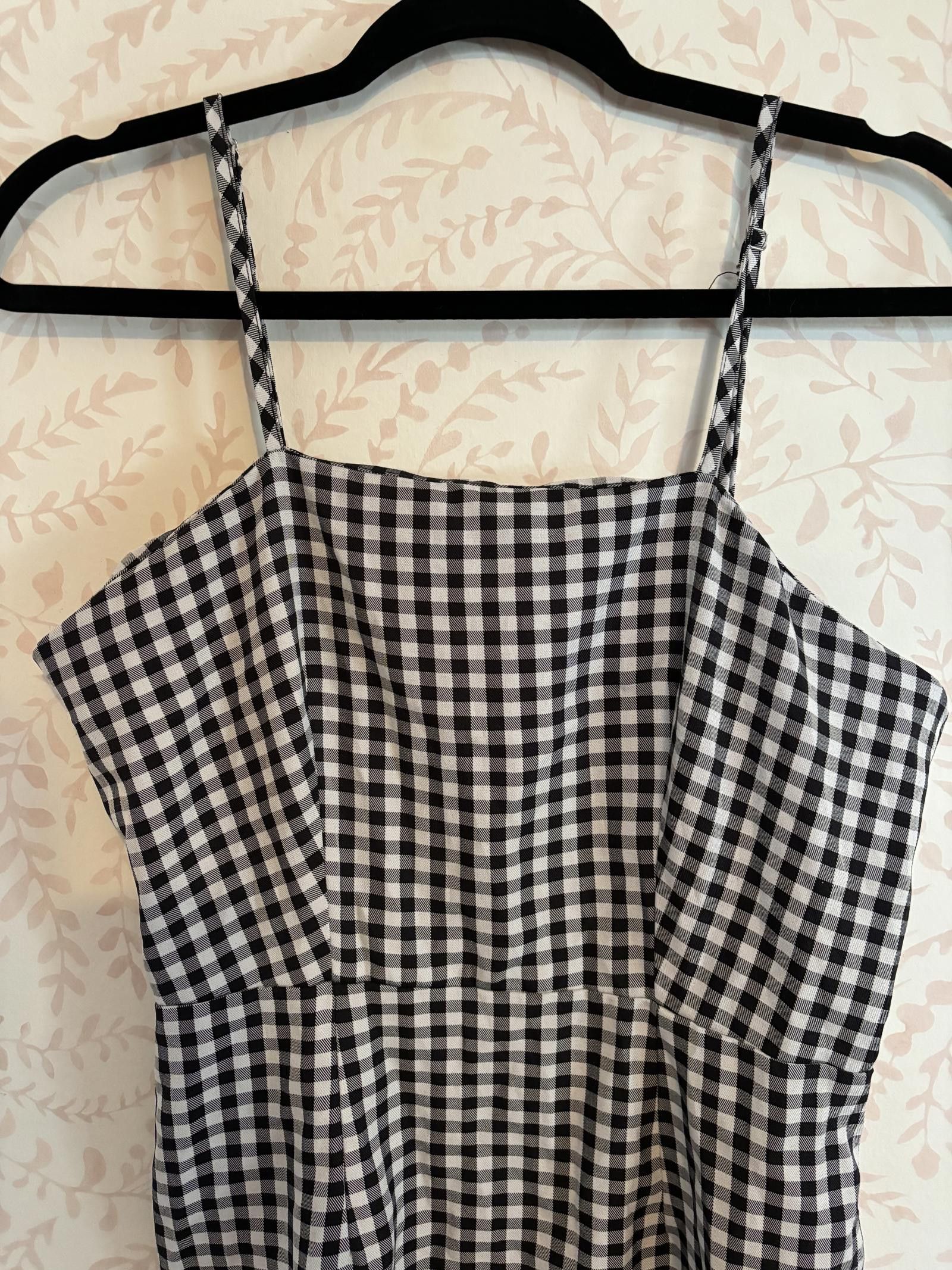 Designer Vintage Style Chic Gingham Checker Dress M Size M / US 6-8 / IT 42-44 - 2 Thumbnail