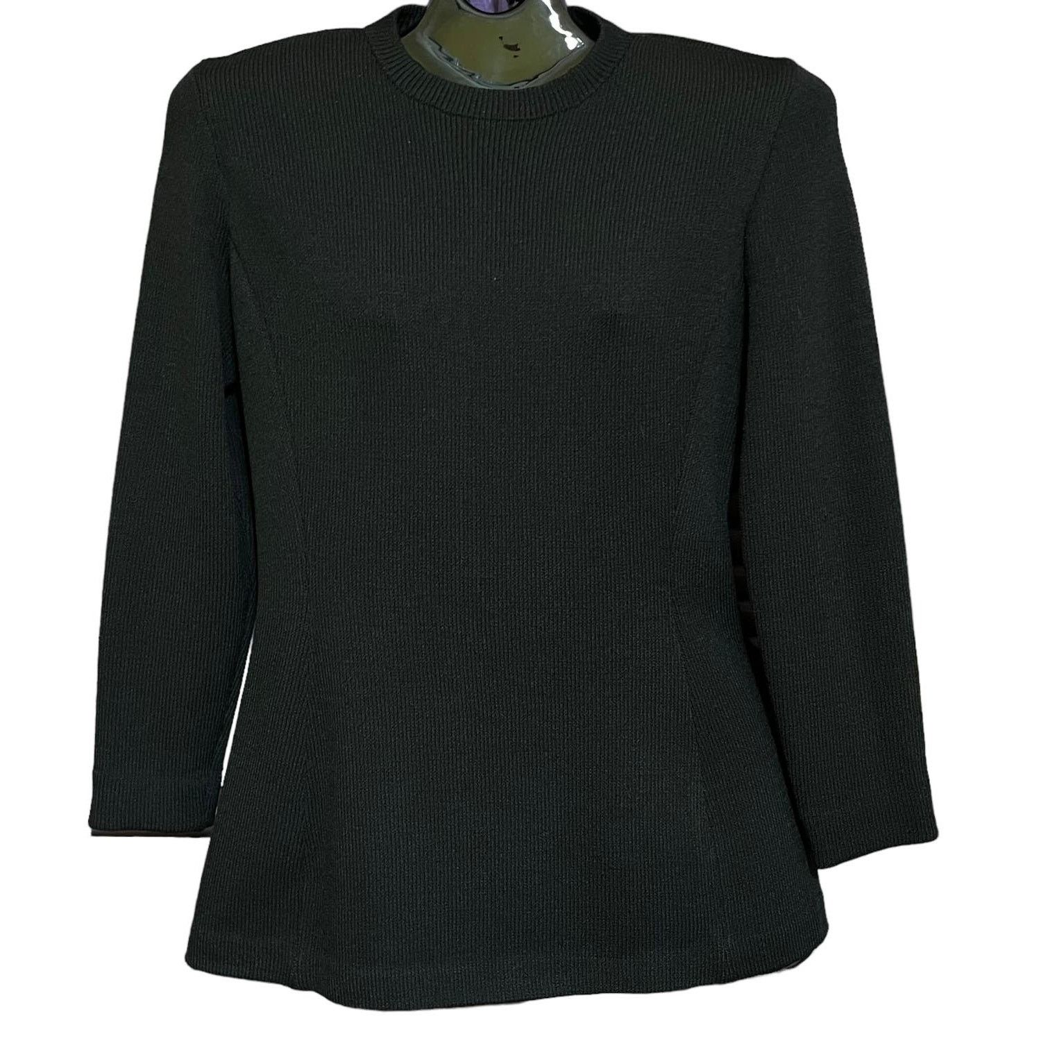 St. John × Vintage St John Collection Black Santana Knit Tunic Sweater Top Size XS / US 0-2 / IT 36-38 - 1 Thumbnail