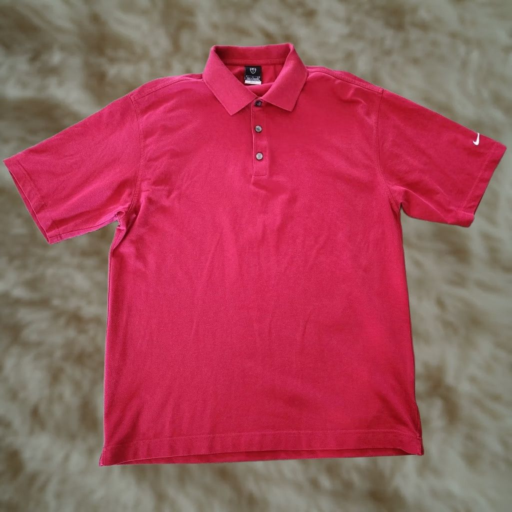 Nike VINTAGE Nike Golf Polo Mens Large Dark Red Dri-Fit Performance Y2K Size US L / EU 52-54 / 3 - 1 Thumbnail